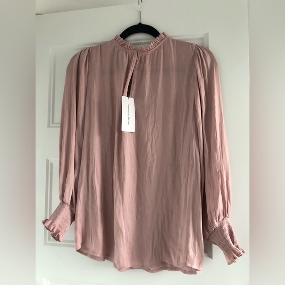 Carolina belle silky blouse in powder rose, new with tag - Picture 3 of 3